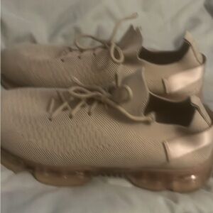 Stylish Beige Sneakers with Unique Sole